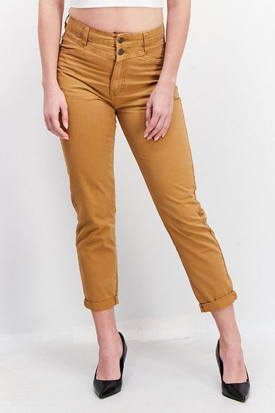 edc Women Regular Fit Solid Chino Pants, Light Brown
