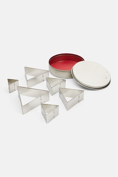 iBiLi 6pcs Triangle Cookie Cutters, Silver