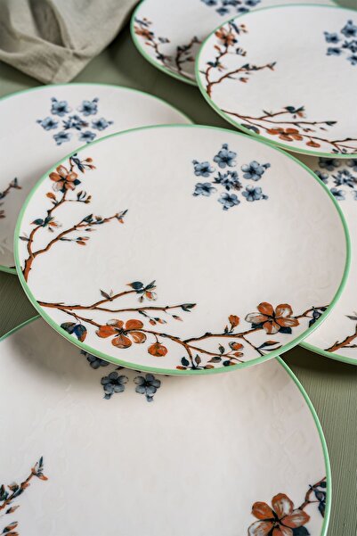 ChiChi HOME Sakura 6 Parça Porselen Pasta Seti 19 cm