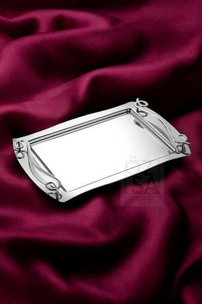 ÖzSa Home Tiamo Inna Premium - 18/10 Stainless Steel, Presentation Tray with Handles, Engagement and Tea Service