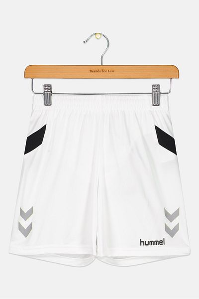 hummel Kids Boy Sportswear Fit Brand Logo Training Shorts, White