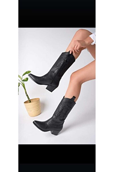 MODA Nakışlı Cilt Kovboy Çizme