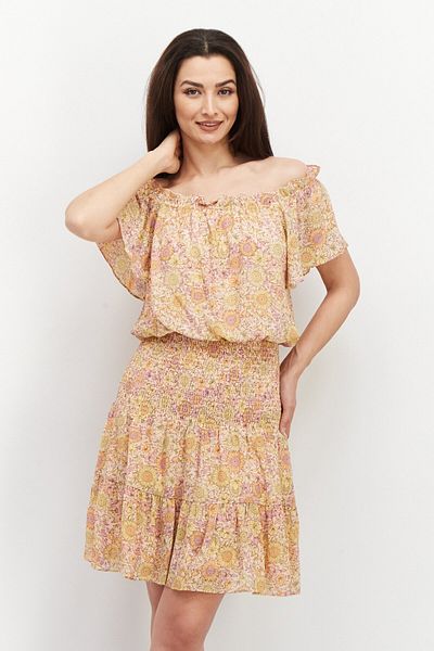 Bcbgeneration Women Floral Print Midi Dress, Pink Combo