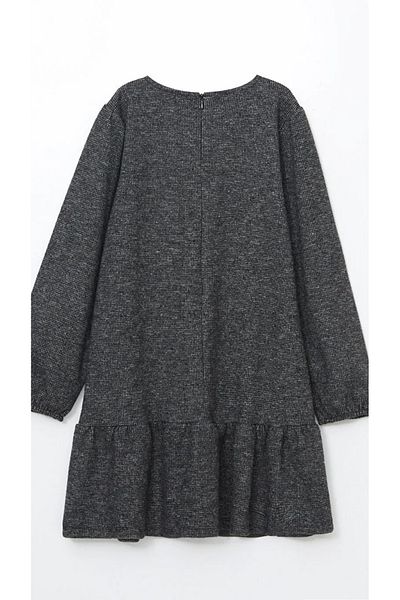 LC Waikiki Lcw Kids Black Plaid Crew Neck Girl's Dress