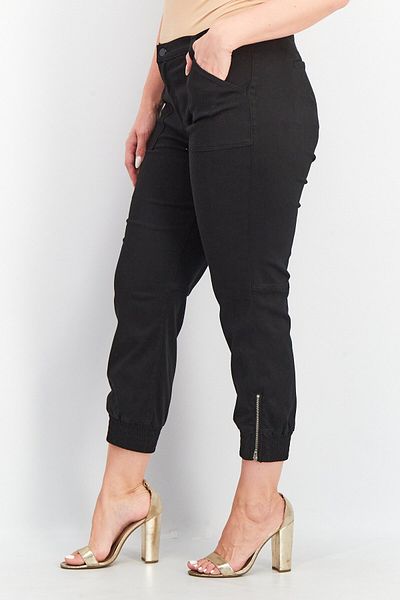 J Brand Yayınları Women Regular Fit Stretchable Plain Jogger Pants, Black