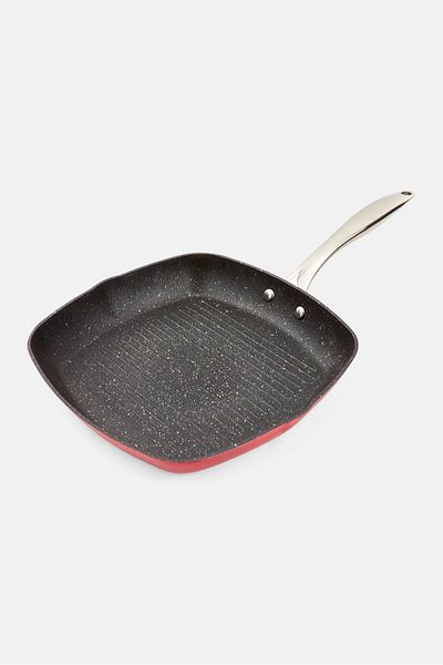 iBiLi Aluminium Rock Grill Pan 28 x 28 cm, Red