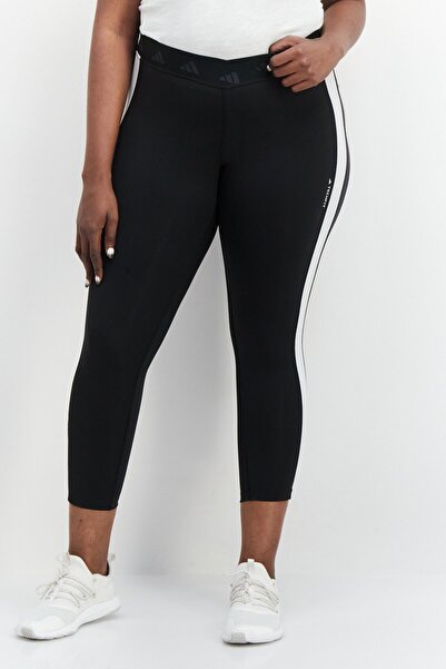 adidas بنطال تدريبي للنساء بمقاسات كبيرة، أسود