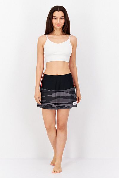 adidas Women Camouflage Swimwear Skirt, Black Combo