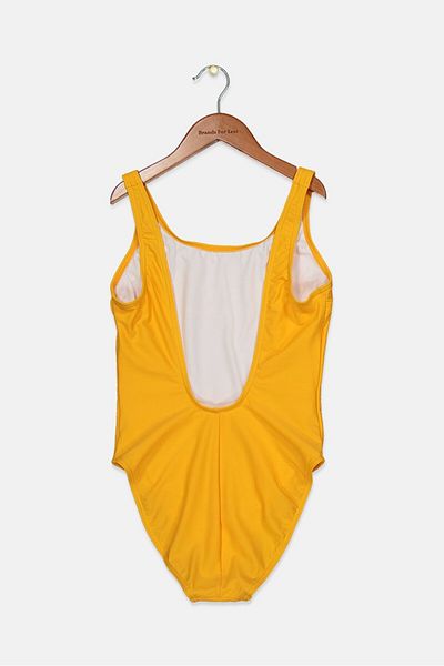 SPEEDO Women Brand Logo Sleeveless Non Padded One Piece Swimsuit, Yellow