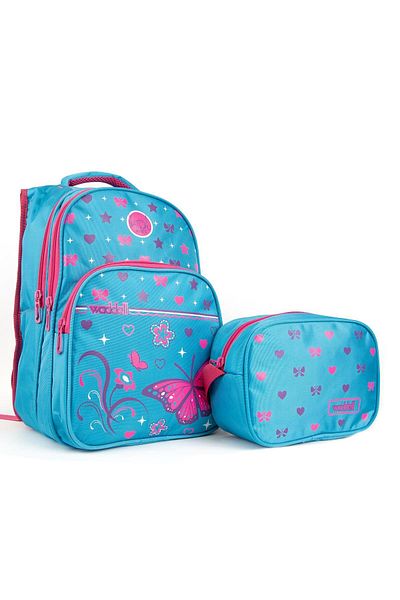 Necati Çanta Rucsac de hrănire pentru școală primară cu figurină fluture turcoaz
