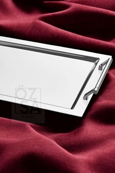 ÖzSa Home Tiamo Avons Premium - 18/10 Stainless Steel, Presentation Tray with Handles, Promise Engagement Service, Tea Tray