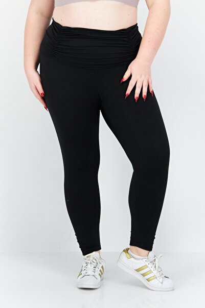 adidas بنطال تدريبي للنساء بمقاسات كبيرة، أسود