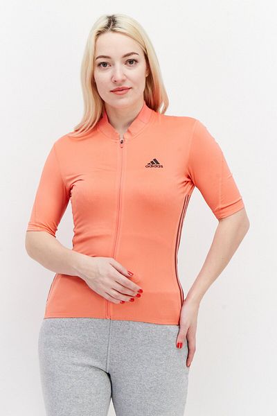 adidas Women Sportswear Fit Short Sleeve Running Jersey, Coral