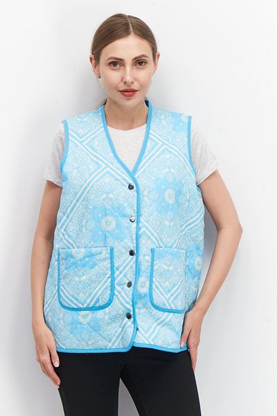 NATIVE YOUTH Women V-Neck Paisley Pattern Sleeveless Vest, Turquoise