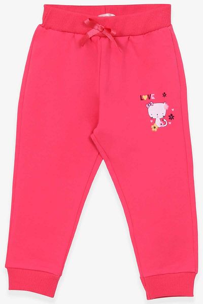 Breeze Baby Girl Sweatpants Cat Printed 6 Months-2 Years, Coral