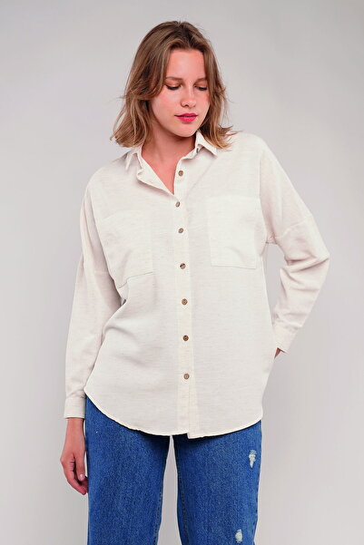 GABRİA Πουκάμισο από λινό με διπλές τσέπες Gabria