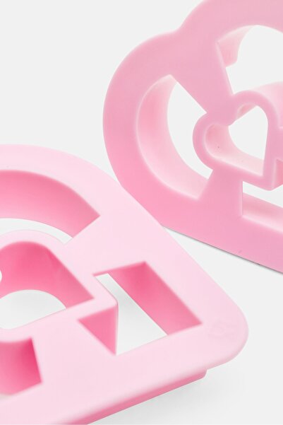 iBiLi 2 Piece Heart Doughnut Cutters Set, Pink