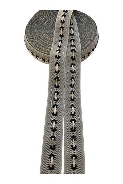 KumaşEvi 2.5 cm Woven Jeans Ribbon - Fashion, Bag Accessory, for Home Decor and Craft (1m)