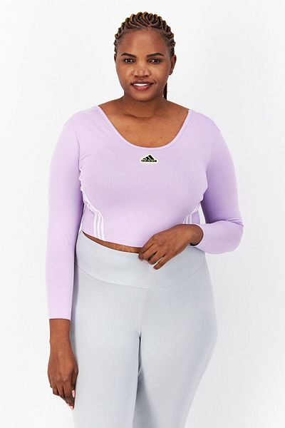 adidas Women Plus Size Sportswear Fit Training Top, Lavender
