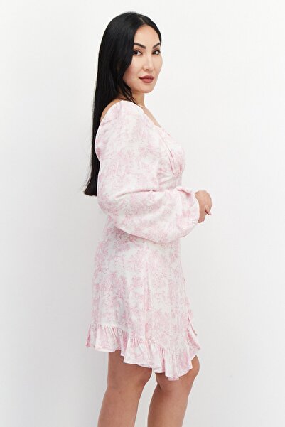 Bcbgeneration Women Allover Print Mini Dress, Pink Combo