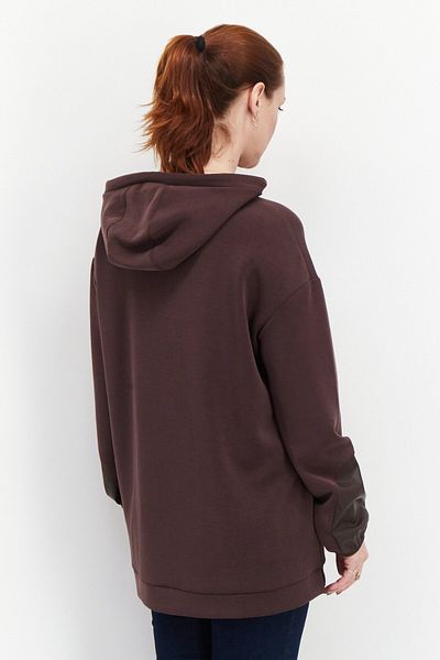 s.Oliver Women Hooded Long Sleeve Plain Sweatshirt, Dark Brown