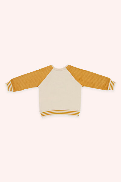 Panço Erkek Bebek Nakışlı Reglan Kollu Bej Sweatshirt