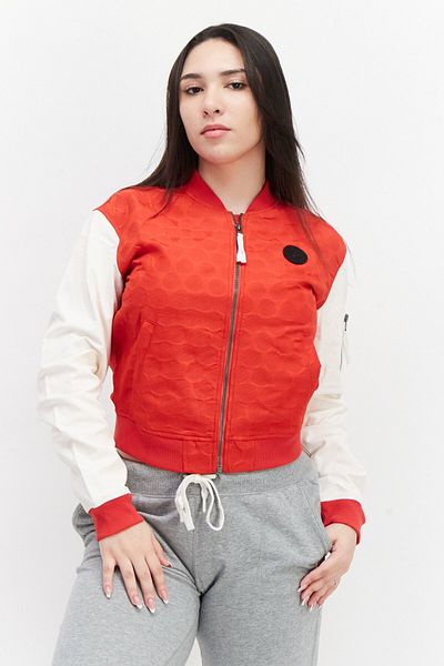 converse Women Sportswear Fit Long Sleeves Walking Jacket, Red