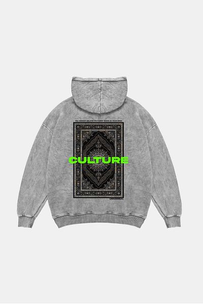 Sekizbiraltı Culture Ethnic Printed Oversize Unisex Premium Washed White Hoodie