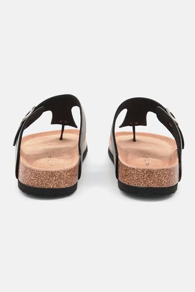 Tahari Men Slip On Synthetic Leather Cork Sandals, Grey