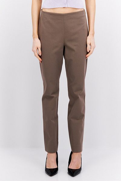 THEORY Women Solid Twill Bistretch Skinny Pants, Dark Mushroom