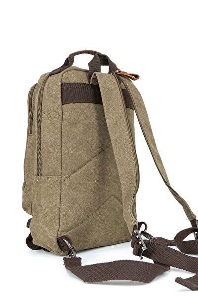 Necati Çanta Міні-рюкзак з канвасу Haki - багатосекційний