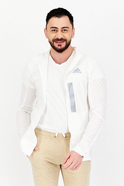 adidas Men Sportswear Fit Long Sleeves Outdoor Jacket, White