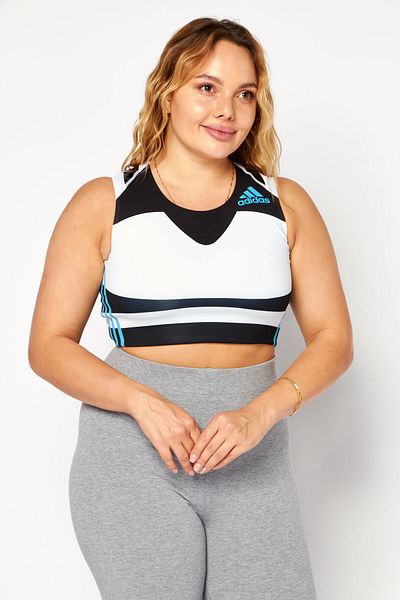 adidas Women Sportswear Fit Sleeveless Training Top, White Combo
