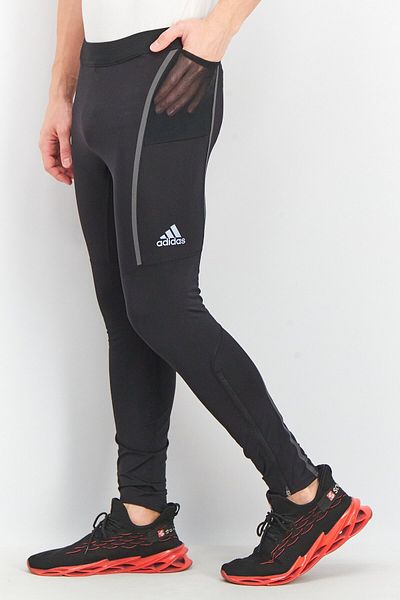 adidas Men Tight Fit Saturday Running  Long Tight, Black