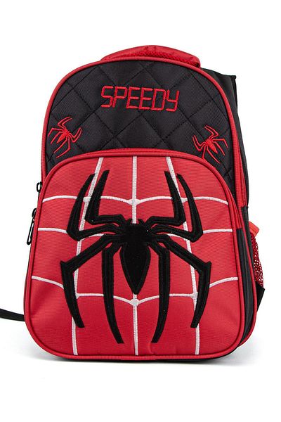 Necati Çanta Rucsac de hrănire pentru școală primară Spider Figured Negru strălucitor
