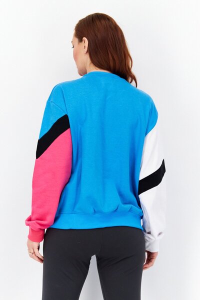 UMBRO Women Sportswear Fit Brand Logo Training Sweatshirts, Blue Combo