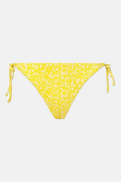 PIECES Women Paisley Printed Bikini Bottom, Yellow