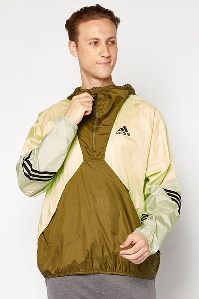 adidas Men Sportswear Fit Brand Logo Outdoor Jacket, Olive