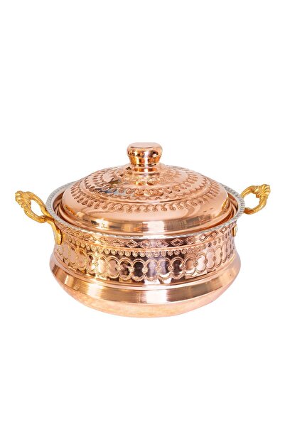 Bakır Concept Copper Pot Mardin Embroidered Model 5 Liters Copper Color