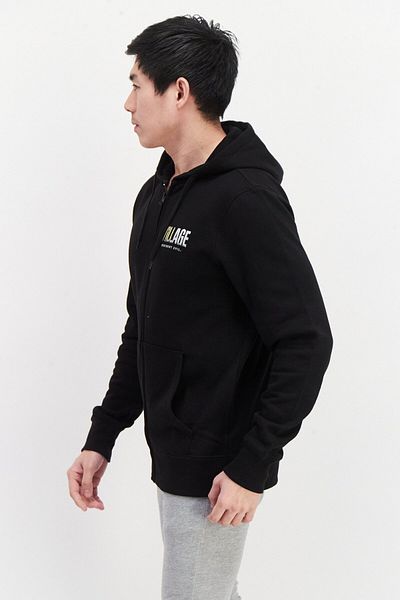 DIFUZED Men Hood With Drawstring Printed Long Sleeve Fleece Sweatshirts, Black