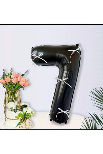 Partifabrik Black Bow Number Balloon - Age Options