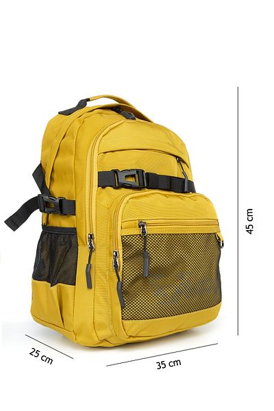 Necati Çanta Ideal for School and Travel: 15.6 Inch Laptop's Companion Backpack Yellow