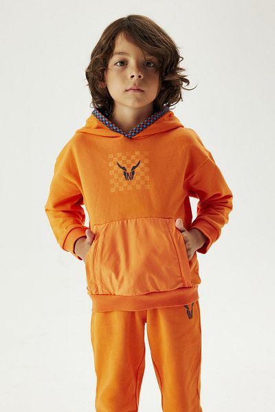 Nebbati Bg Store Orangefarbene Jogginghose für Jungen 23fw0nb3225
