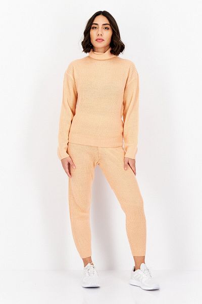 BOOHOO Women Sportswear Fit Knitted Tracksuits, Peach