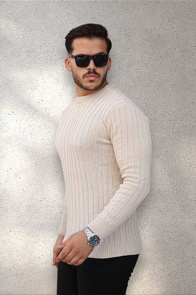 BİRBEYSTORE Ανδρικό πλεκτό πουλόβερ Slimfit