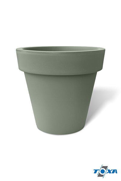 ToXA 50 Litre Bej Fulya Saksı Büyük Boy Tabaksız Drenajlı Izgaralı Mat Plastik Çiçek Saksısı