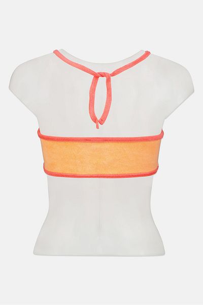 BOOHOO Women Knitted Non Padded Bikini Top, Orange
