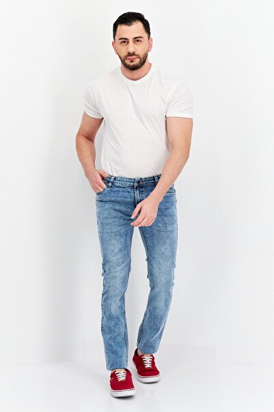 Nautica Men Straight Fit Washed Stretchable Denim Jeans, Light Blue