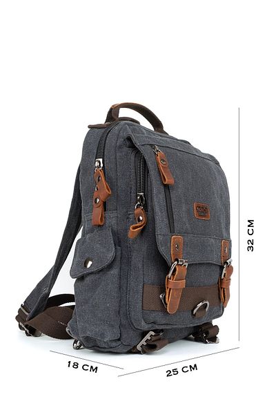 Necati Çanta Black Mini Backpack Waterproof Canvas Bag
