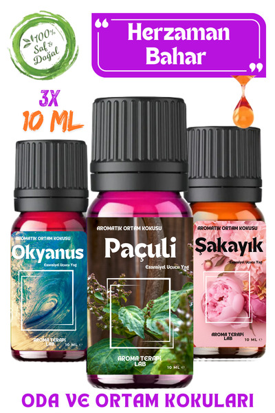Aroma Terapi Lab Bahar Esintisi 3 Adet - Esansiyel Yağ & Aromatik Oda Ve Orta...